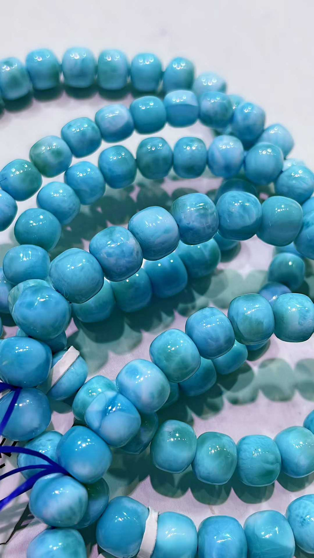 Pulsera de Larimar Natural – Cuentas Azules del Caribe con Energía Calmante