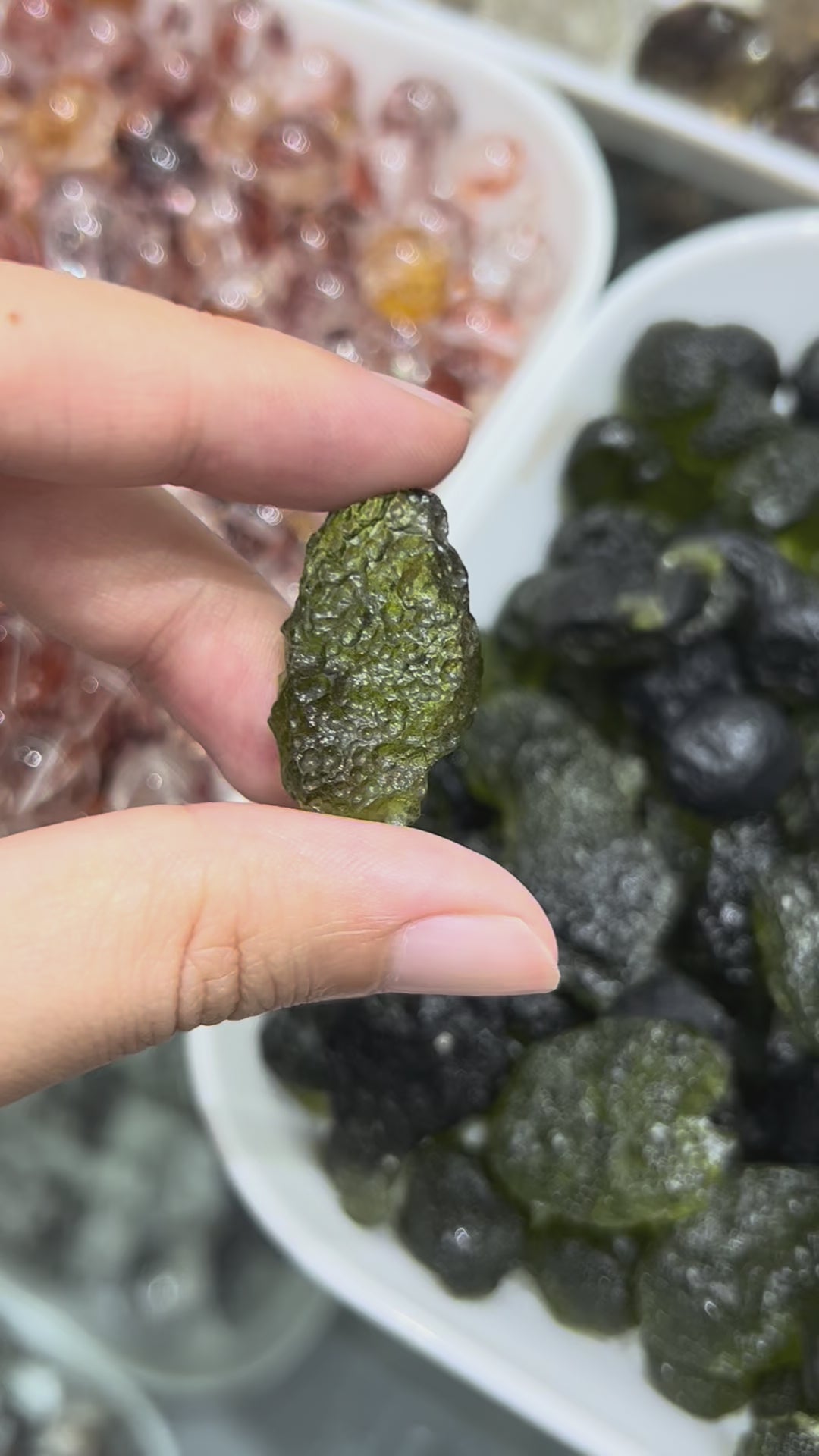 Colgante / Piedra de Vidrio Moldavita – Ideal para Joyas DIY