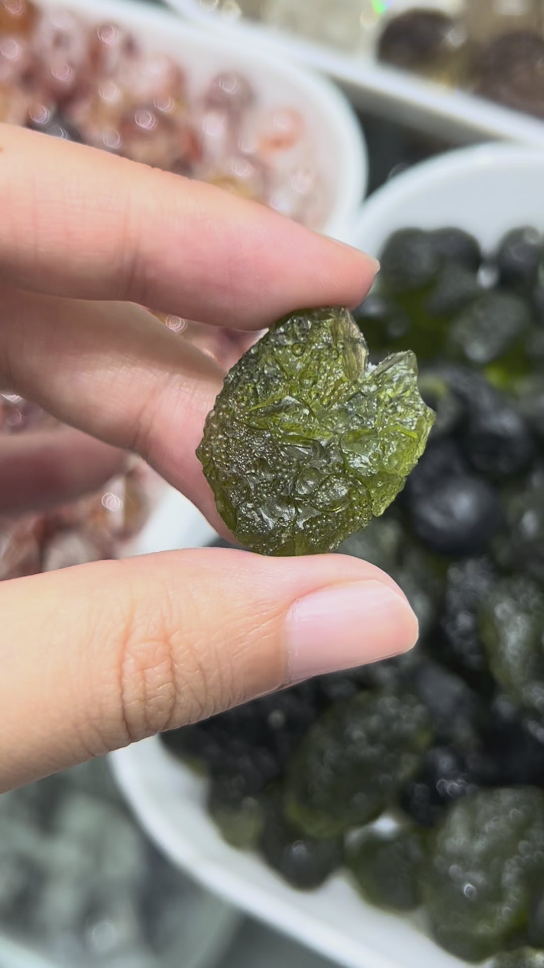 Colgante / Piedra de Vidrio Moldavita – Ideal para Joyas DIY